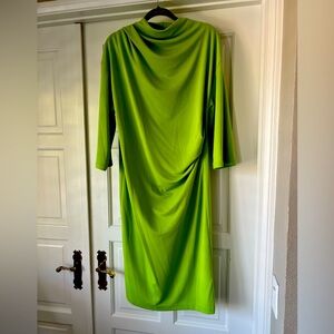 Zara line green draped dress new with tags!